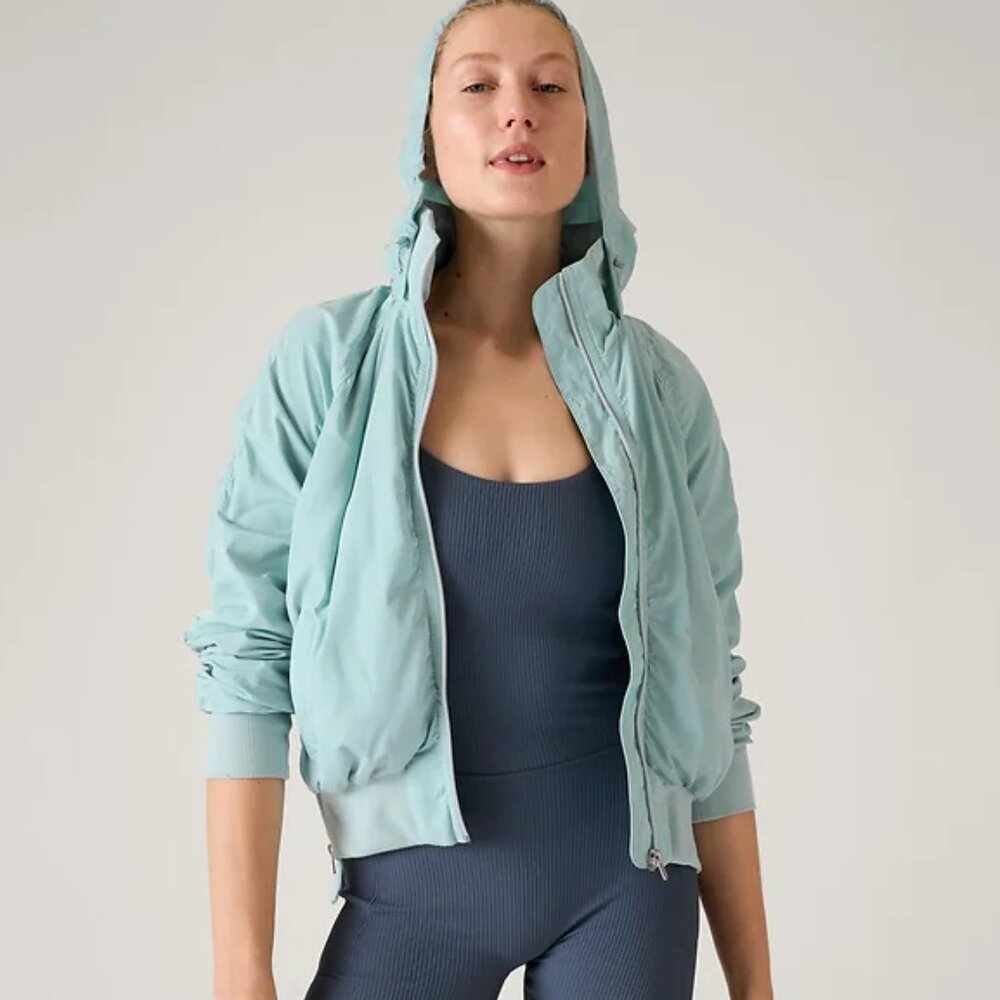 Athleta Jetset Bomber Teal Large‎